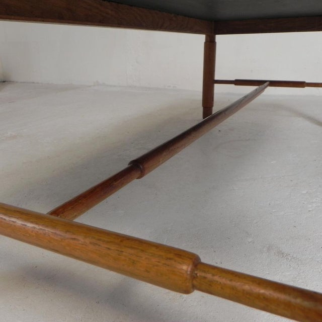 Black Vintage Oak Coffee Table with Slate Top in Oak Frame, 1960s For Sale - Image 8 of 18