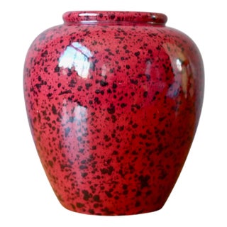 Vintage Speckled Red Vase from Scheurich, 1980s For Sale