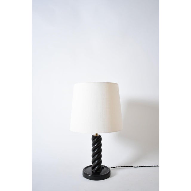 1960s Turned Ebonised Column Table Lamp, 1960s. For Sale - Image 5 of 5