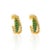 Emerald and Diamond Mini C-Hoops Earrings in Solid 14k Yellow Gold - 2 Pieces For Sale In New York - Image 6 of 7
