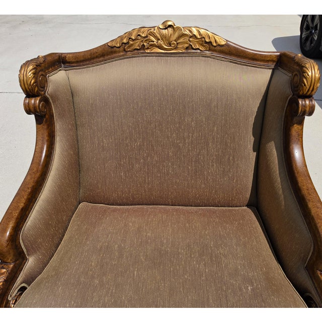 Marge Carson Style French Louis XV Ornate Caved Settees Loveseats Pair For Sale - Image 12 of 18