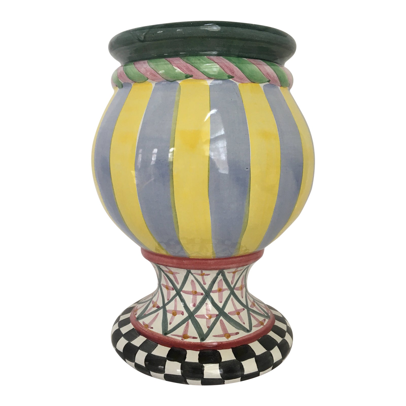 Vintage MacKenzieChilds Hand Painted Taylor Urn/Planter Chairish