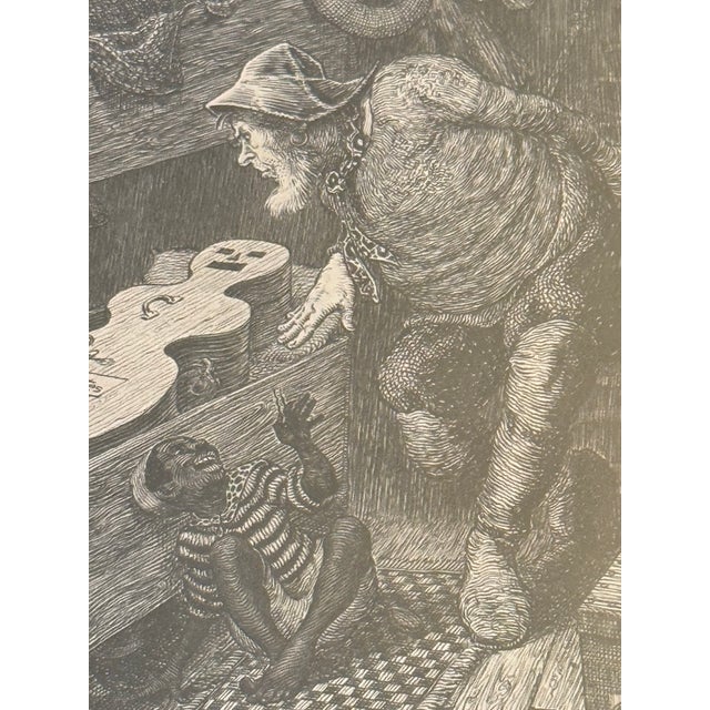 Gold Framed Vintage French Etching Illustration Print - “The Shape of This Box... Drew the Attention of the Captain” (Reproduction) - Anatole France For Sale In Washington DC - Image 6 of 12