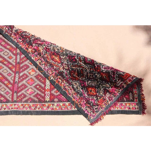 Vintage Moroccan Tuareg Tribal Runner Rug, Geometric Wool and Cotton, 1950s For Sale - Image 10 of 14