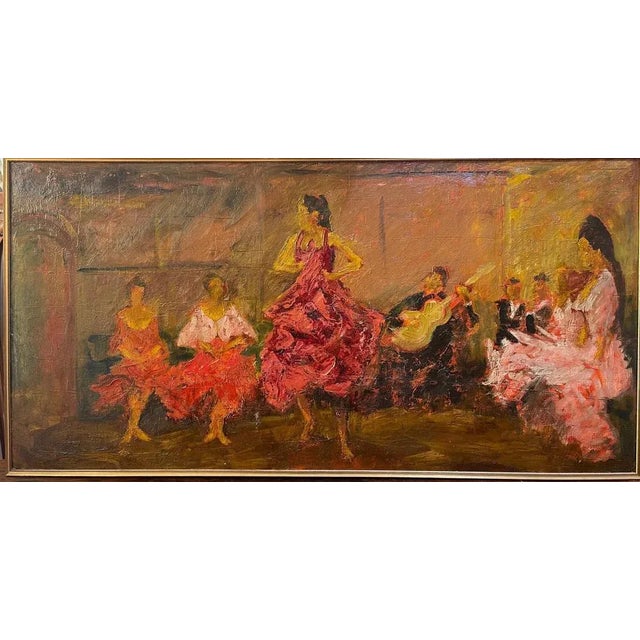 Dance Scene, 20th Century, Oil Painting on Canvas For Sale - Image 8 of 8