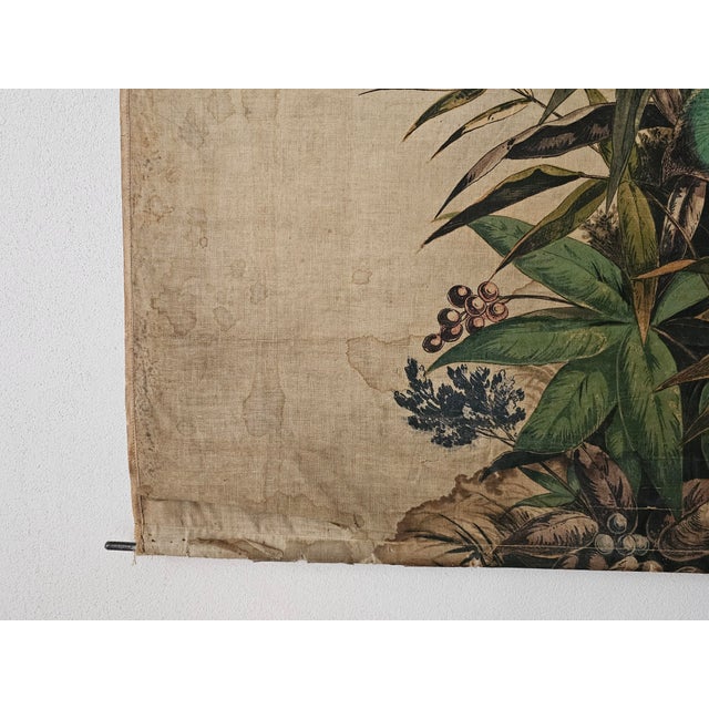 Decorative Window Panel in Fabric with Gouache Print, 1890s For Sale - Image 9 of 13