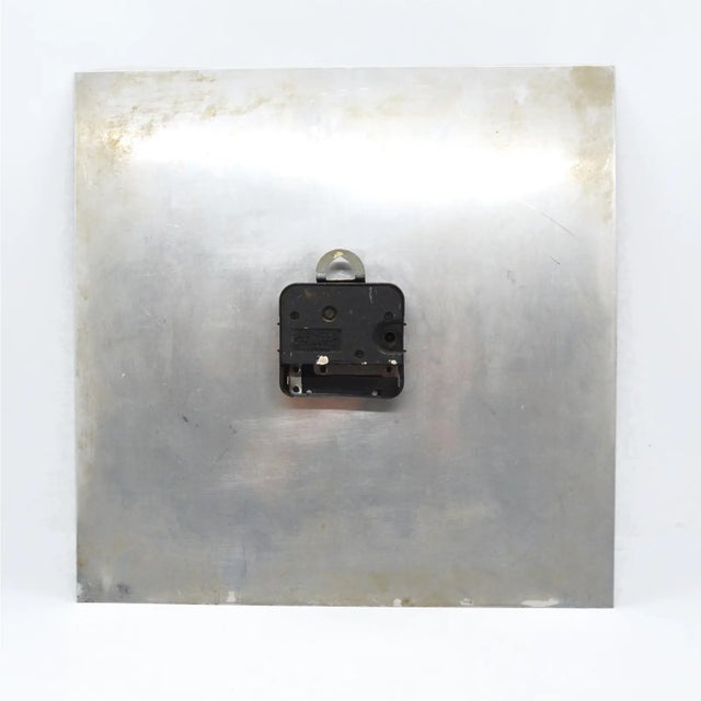 1980's Vintage Minimalist Bauhaus Stainless Steel German Wall Clock For Sale In New York - Image 6 of 6