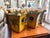 These small toleware planters would be great for indoor floral arrangements. They are a vibrant shade of yellow/amber...