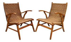 Vintage Dutch Rope Chairs from Vroom & Dreesman, 1960s, Set of 2