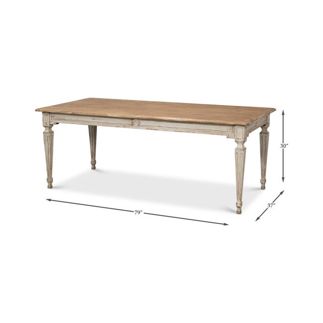 Gray French Provincial Dining Room Table For Sale - Image 11 of 11