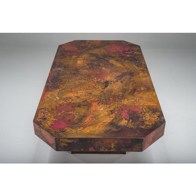 Mid-Century Modern Vintage Copper Coffee Table by Bernhard Rohne, 1970s For Sale - Image 3 of 12