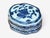 19th Century Emperor Xuande Marked Diminutive Lidded Box, Blue and White Porcelain For Sale - Image 5 of 17