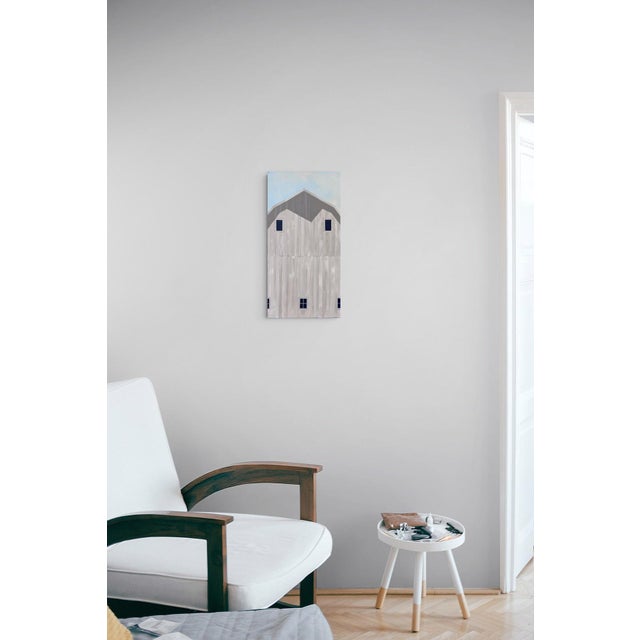 2020s Double T Ranch by Justin Wheatley | Acrylic on Panel Grey Barn With Blue Sky For Sale - Image 5 of 8