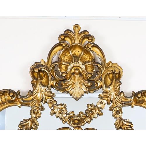 Antique English Giltwood Overmantel Mirror, 1800s For Sale - Image 3 of 8