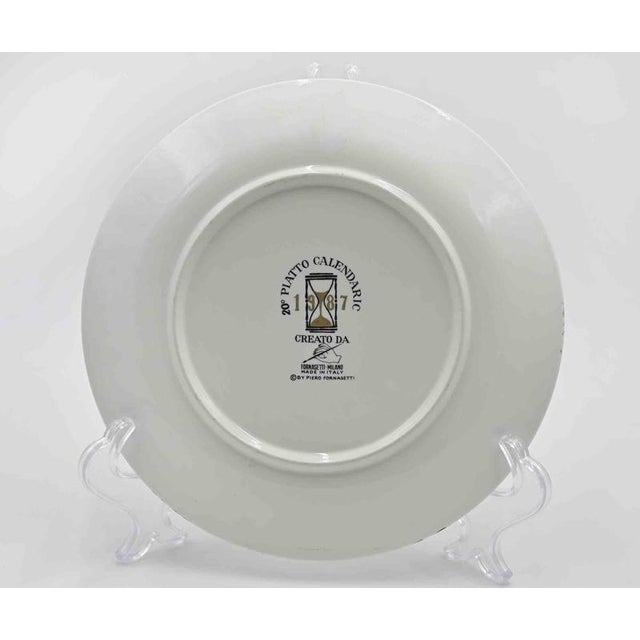 Vintage Happy Calendario Plate by Piero Fornasetti, Italy, 1987 For Sale - Image 3 of 5