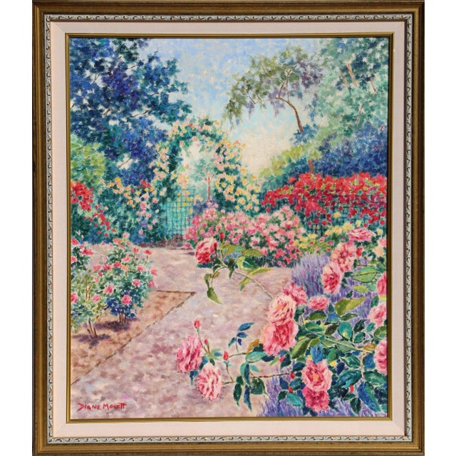 Diane Monet, "Rebel Rose", Impressionist Landscape Oil Painting For Sale
