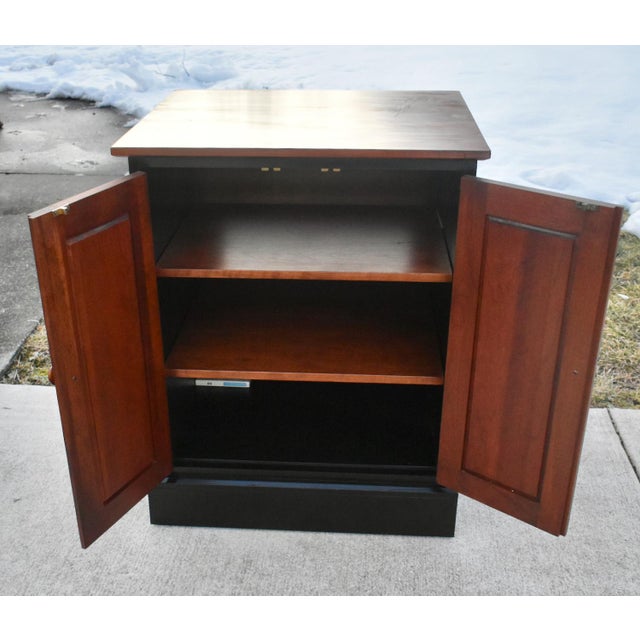 Vtg. Ethan Allen Black & Cherry Two Door Transitional Style Cabinet For Sale In Philadelphia - Image 6 of 13