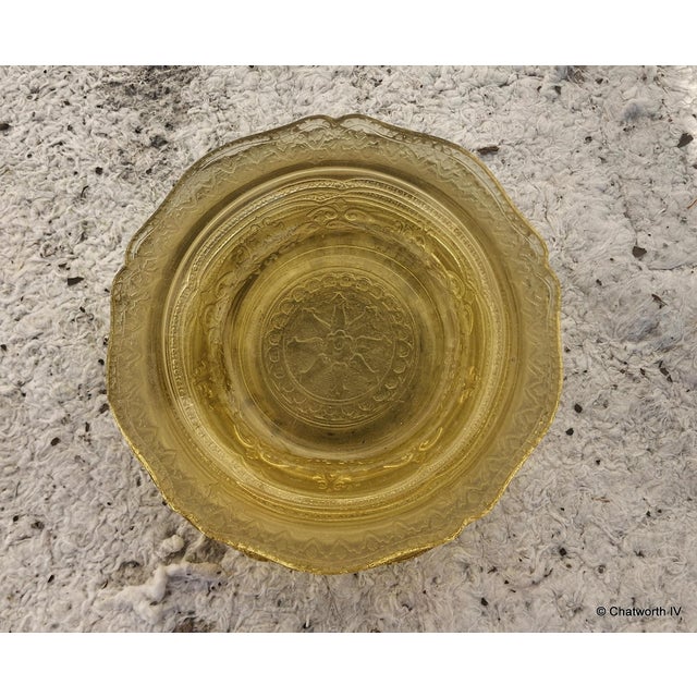 1930s 5 Art-Deco Federal Glass Co 1930s Depression Era Amber Spoke Patrician Bowls For Sale - Image 5 of 9