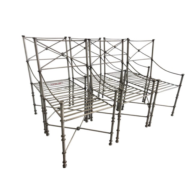 Hollywood Regency Giacometti Style Iron Dining Chairs, Set of 6, Neoclassical, Regency For Sale - Image 3 of 11