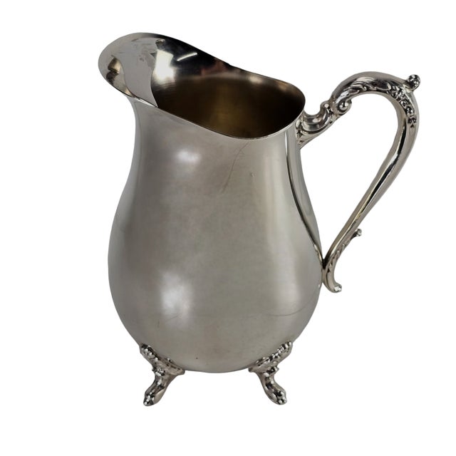 Kent Silversmith Footed Silver Plated Pitcher | Chairish