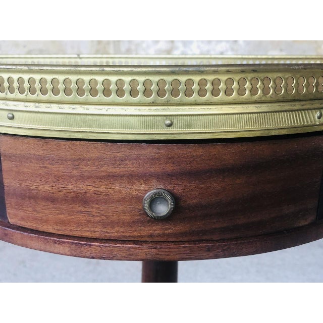 Wood Vintage Mahogany Half-Moon Nightstand on Pedestal, 1950s For Sale - Image 7 of 18