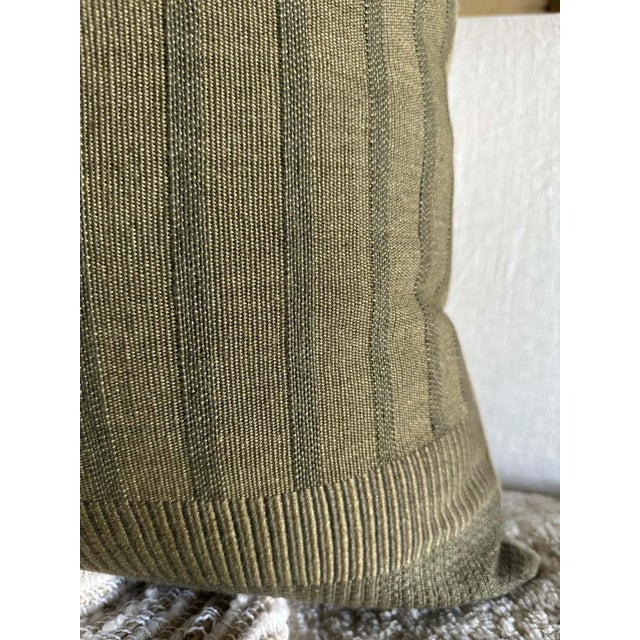 Zak + Fox Linen Pillow With Down Insert in Olive Green For Sale In Los Angeles - Image 6 of 7