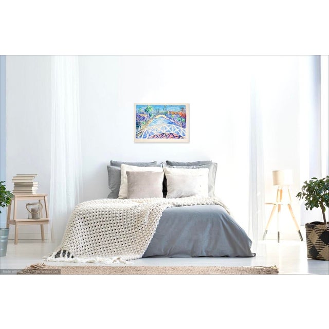 Contemporary Contemporary "Venice Canal, California" Painted Mono Print on Paper For Sale - Image 3 of 6