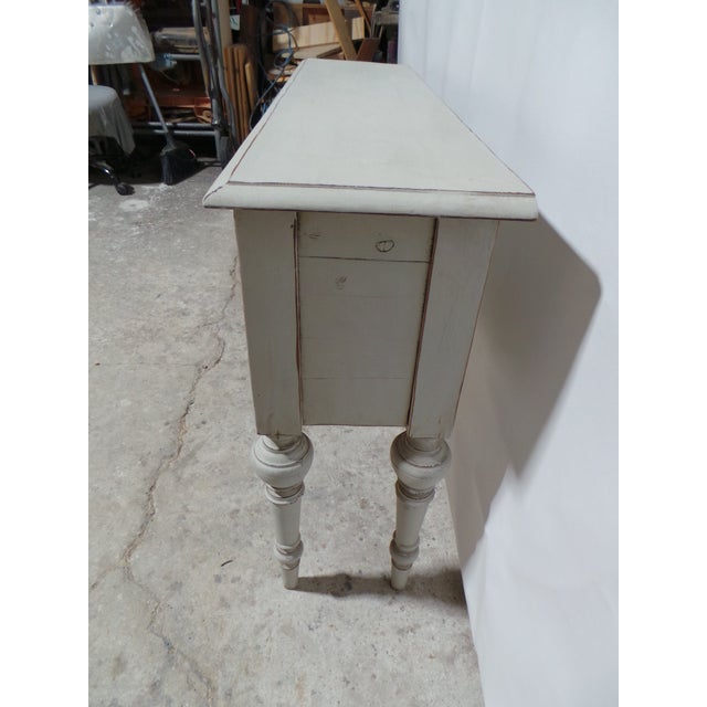 Antique White Swedish Gustavian Style 5 Drawer Console Table For Sale - Image 8 of 11