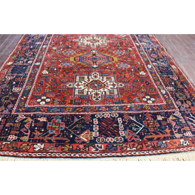 Early 20th Century Antique Persian Karaja/ Heriz Rug For Sale In Chicago - Image 6 of 11