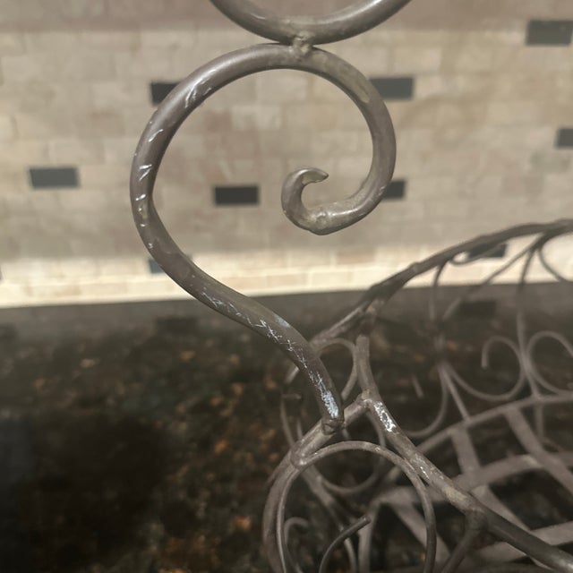 XL-Tall Metal, Footed Basket For Sale - Image 9 of 9