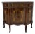 Vintage Louis XV Style Marquetry Bombe Cabinet With Marble Top For Sale