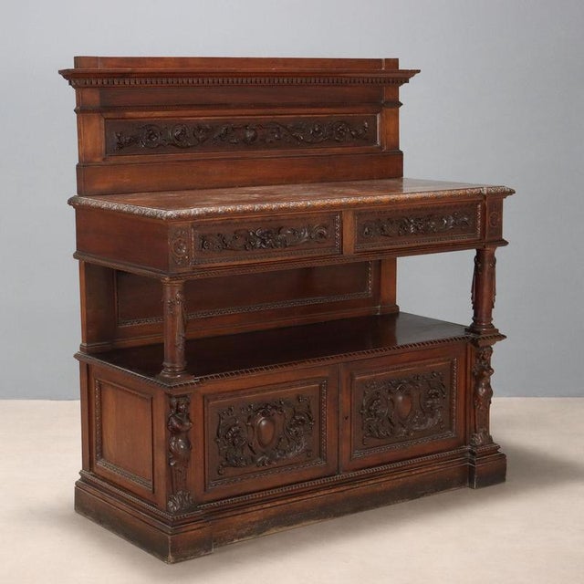 Antique Neo-Renaissance Style Walnut Cupboard, 19th Century For Sale - Image 12 of 12