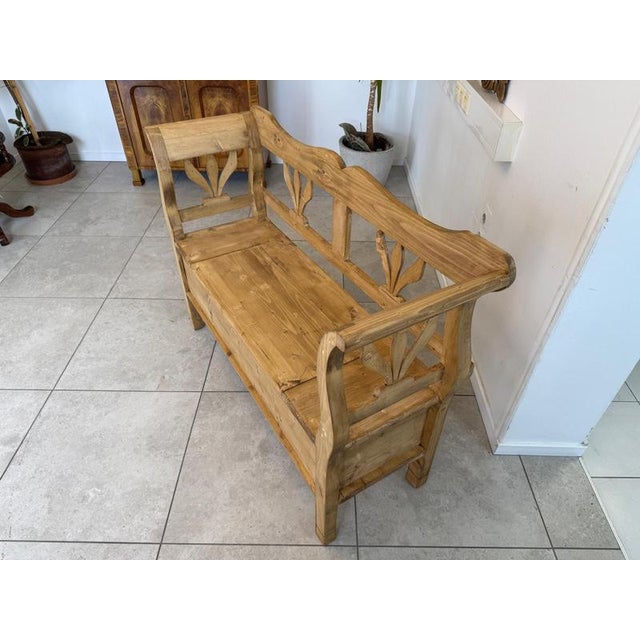 Brown Biedermeier Storage Kitchen Bench in Spruce Wood For Sale - Image 8 of 10