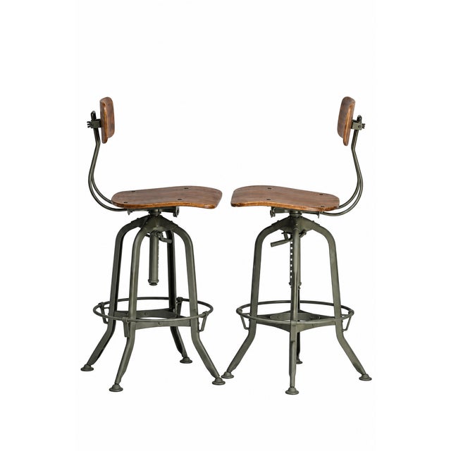 Pr. Vintage Restoration Hardware Stools For Sale In Los Angeles - Image 6 of 14