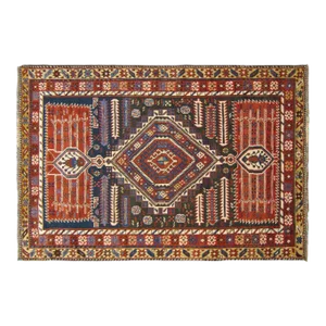 Antique Caucasian Shirvan Oriental Rug in Small Size with Central Medallion