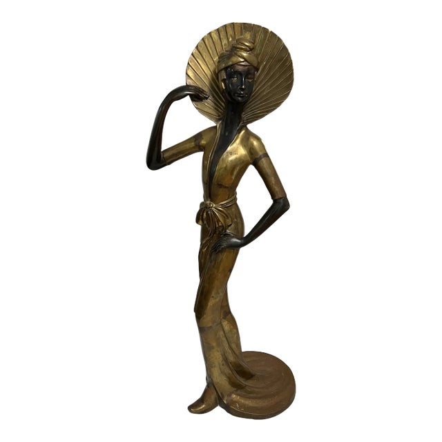 Early 20th Century French Bronze Model Statue, Art Deco Woman Signed/ Marked Rivoire For Sale