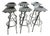 Industrial Aluminium Bar Stools, Set of 6 For Sale