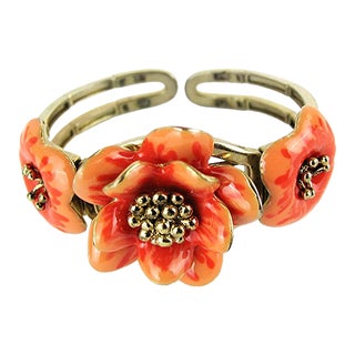 Vintage Enamel Articulated Bracelet, 1960s For Sale