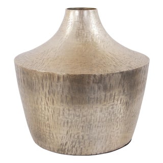 Etched Crossways Curved Neck Vase- Large For Sale