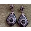 Miriam Salat 'MRM' Noir Evening Black Resin and White Topaz Drop Earrings, A Pair For Sale - Image 9 of 18