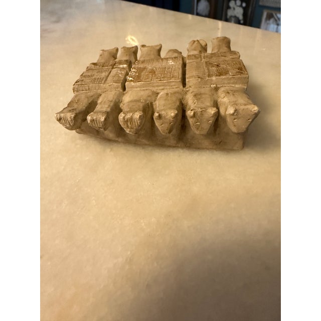 1900 - 1909 Antique Grand Tour Alabaster Egyptian Sacred Bull Farm Blessing Carving Ca 1900 For Sale - Image 5 of 13