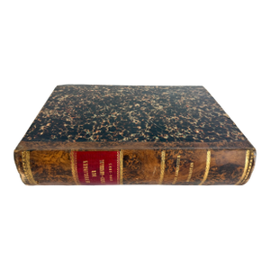 1895 Dutch Leather Bound Reference Book Oversized