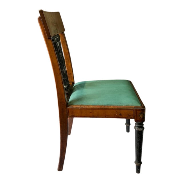 1900 - 1909 Antique English Edwardian Neo-Classical Painted Satinwood Child’s Chair For Sale - Image 5 of 7