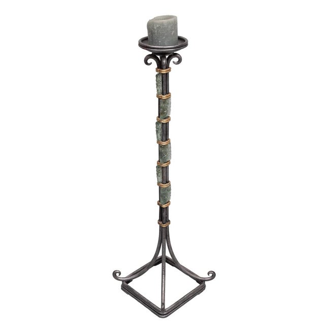 Wrought Iron Candleholder with Beads, Denmark, 1970s For Sale - Image 10 of 10