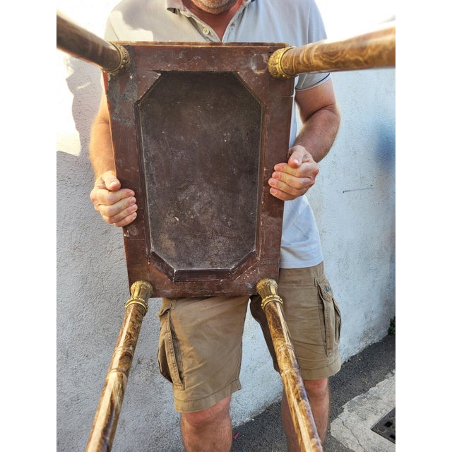 Napoleon III 19th Century Retractable Onyx and Bronze Table For Sale - Image 10 of 18