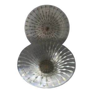 1960s Higgins Glass Centerpiece Bowl and Plate Set- 2 Pieces