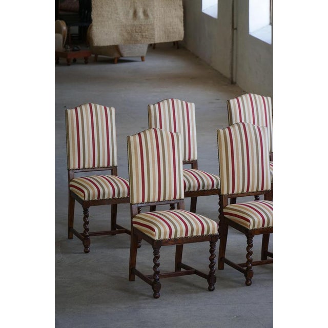 20th Century Baroque Swedish Dining Chairs in Oak, 1930s, Set of 6 For Sale - Image 15 of 18