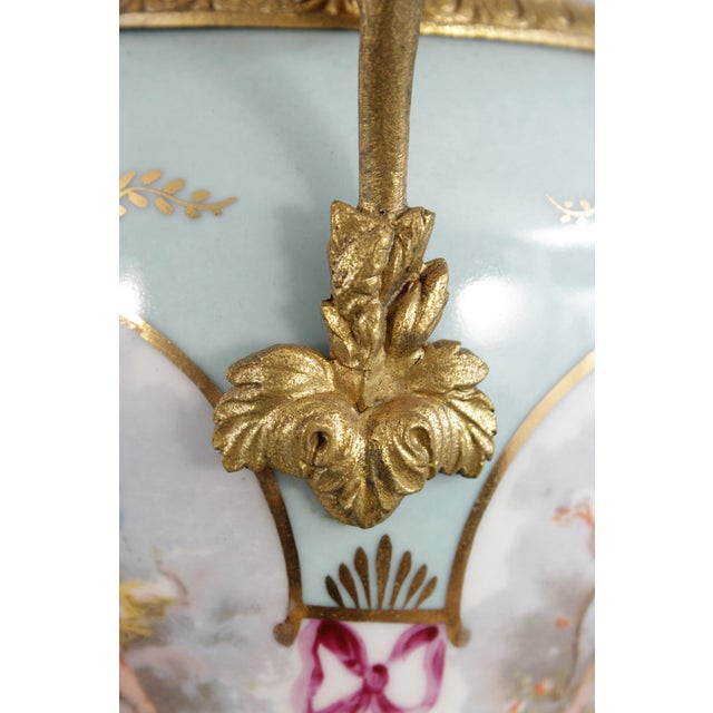 Vintage Sevres Style French Porcelain 8 Light Chandelier For Sale - Image 17 of 18