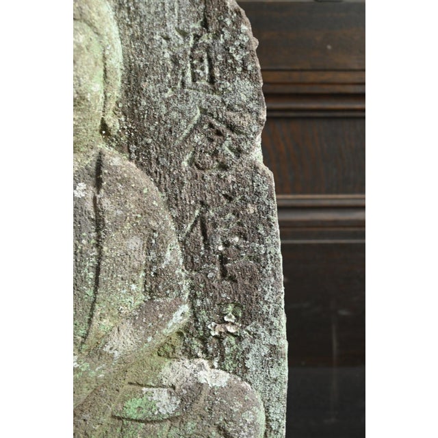 Antique Japanese Stone Buddha Statue of Kannon Bodhisattva (Seated) / Edo Period / 1750-1850 For Sale - Image 6 of 14