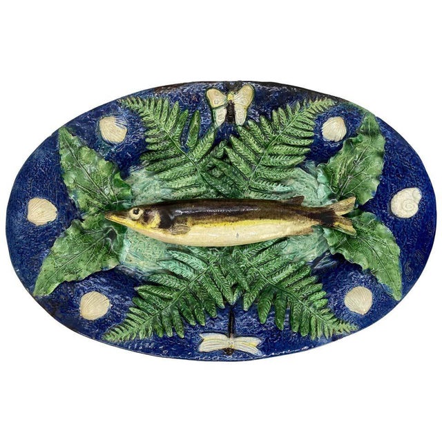 Large Franҫois Maurice Palissy Ware Majolica Trompe l'Oeil Fish Plaque, 1880 For Sale - Image 13 of 13